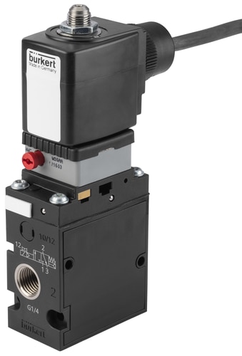 20064494 — Bürkert Tipo 6518 · Válvula solenóide de 3/2 vias com comando prévio para sistemas pneumáticos - 20064494