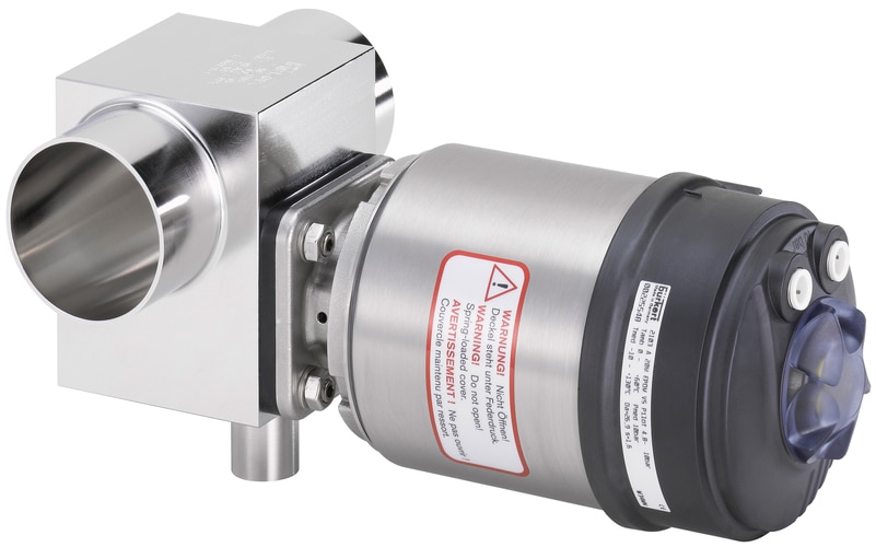 20064431 — Bürkert Tipo 2104 · Válvula diafragma T com acionamento pneumático em aço inoxidável (tipo ELEMENT) para automa...