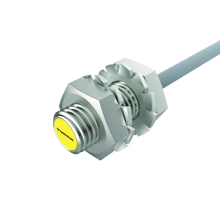 Sensor indutivo Turck com corpo metálico e conexão por cabo