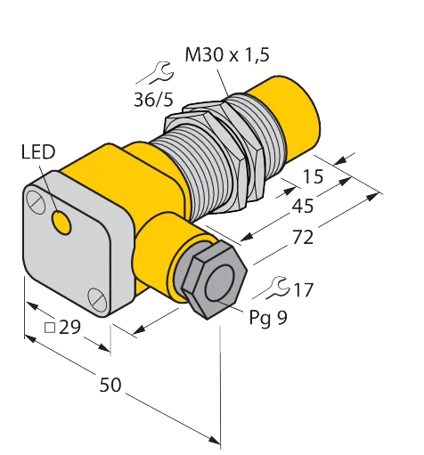 Sensor indutivo Turck NI15-G30SK-Y1X