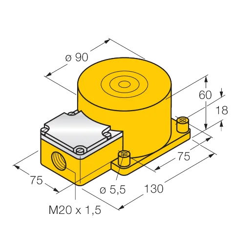 Sensor indutivo Turck NI50-K90SR-Y1