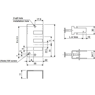 Grampo Duplo para Cabo com Placa de Aterramento Mitsubishi Electric AERSBAN-DSET (H35xW30xD100mm) Grampo Duplo para Cabo com Placa de Aterramento Mitsubishi Electric AERSBAN-DSET (H35xW30xD100mm) - AERSBAN-DSET