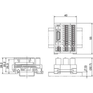 Bloco de Terminais de Junção MR-J5 Mitsubishi Electric DG2SV3TB (H55xW40xD30mm) — SKU DG2SV3TB