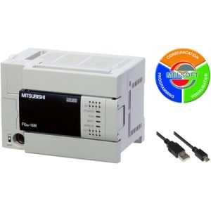 CPU PLC FX3U Mitsubishi Electric FX3U-48MT/ESS-K - 48 I/Os, 24DI/24DO, 100-240Vac, Kit Inicial, RS-422, 64Ksteps, DIN - FX...