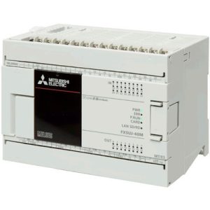 CPU PLC MELSEC iQ-F FX5UJ Mitsubishi Electric, 40 E/S (24DI/16DO), Ethernet, 100-240Vac, Memória 48Ksteps, Montagem em Tri...