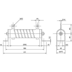 Resistor Regenerativo Externo MELSERVO J3 Mitsubishi Electric 500W/0,5kW 2,5Ω GRZG400-2.5Ω - GRZG400-2.5Ω