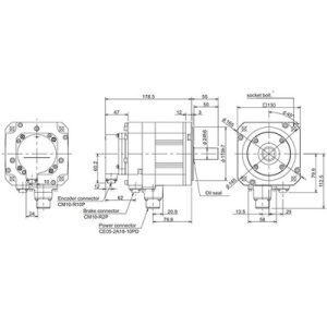 Servo Motor AC Brushless HF-H104BS Mitsubishi El. 1kW 3000RPM Freio e Encoder Absoluto IP67 HF-H104BS-A51 - HF-H104BS-A51