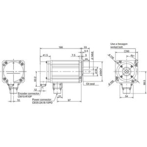 Servo Motor AC Brushless HF-H105S Mitsubishi Electric 1kW 400V 4000RPM 2.4Nm IP67 Eixo Reto Encoder Absoluto HF-H105S-A51 ...