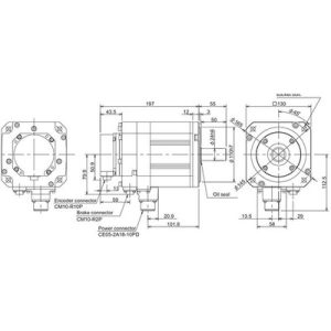 Servo Motor AC Brushless HF-H154BS Mitsubishi Electric 1.5kW 3000RPM Freio e Encoder Absoluto 18-bit IP67 HF-H154BS-A48 - ...