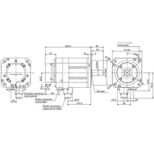 Servo Motor AC Brushless HF-H154BS Mitsubishi Electric 1.5kW 400V com Freio e Encoder Absoluto 1Mppr IP67 3000RPM HF-H154B...