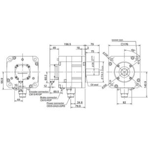 Servo Motor AC Brushless HF Series Mitsubishi HF-H204BS-A51 2kW 3000RPM Freio e Encoder Absoluto 400V - HF-H204BS-A51