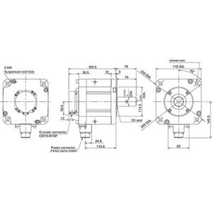 Servo Motor AC Brushless HF-H Series Mitsubishi Electric HF-H354S-A48 3,5kW 3000RPM 18-bit IP67 - HF-H354S-A48