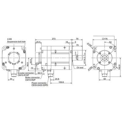 Servo Motor AC Brushless HF Series Mitsubishi Electric HF-H453BS-A48 4,5kW 3000RPM Freio e Encoder Absoluto 18-bit Servo Motor AC Brushless HF Series Mitsubishi Electric HF-H453BS-A48 4,5kW 3000RPM Freio e Encoder Absoluto 18-bit - HF-H4...