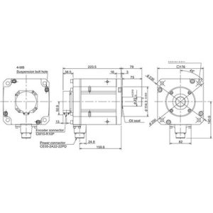 Servo Motor AC Brushless HF-H453S Mitsubishi Electric 4.5kW 3000RPM 18-bit IP67 Eixo Reto HF-H453S-A48 - HF-H453S-A48