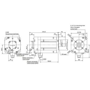 Servo Motor AC Brushless HF-H703BS Mitsubishi Electric Série HF 7kW 3000RPM Freio e Encoder Absoluto IP67 HF-H703BS-A51 - ...