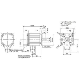 Servo Motor AC Brushless Mitsubishi HF-H75K-A48 750W 400V 4000RPM 18-bit IP67 - HF-H75K-A48