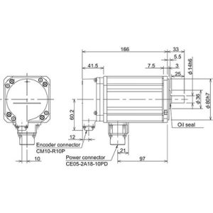 Servo Motor AC Brushless HF Series Mitsubishi Electric HF105S-A51 1kW 4000RPM 2.4Nm 200Vac IP67 Eixo Reto com Encoder Abso...