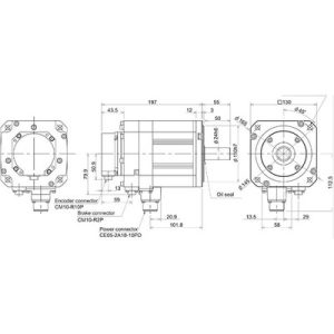 Servo Motor AC Brushless HF Series Mitsubishi Electric HF154BS-A48 1.5kW 3000RPM Freio e Encoder Absoluto 18-bit - HF154BS...