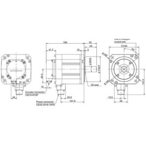 Servo Motor AC Brushless Mitsubishi HF Series HF154S-A51 1.5kW 3000RPM 4.8Nm 200Vac IP67 com Encoder Absoluto - HF154S-A51