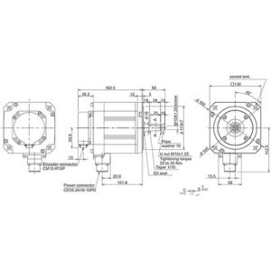 Servo Motor AC Brushless HF Series Mitsubishi Electric HF154T-A48 1.5kW 3000RPM 4.8Nm 18-bit IP67 - HF154T-A48