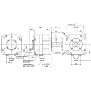Servo Motor AC Brushless HF Series Mitsubishi Electric HF204BS-A48 2kW 3000RPM Freio e Encoder Absoluto 18-bit - HF204BS-A48