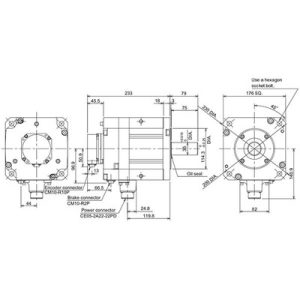 Servo Motor AC Brushless HF Series Mitsubishi Electric HF303BS-A48 3kW 2000RPM 14.3Nm com Freio e Encoder Absoluto 18-bit ...