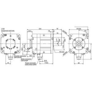 Servo Motor AC Brushless HF Series Mitsubishi Electric HF354BS-A48 3,5kW 3000RPM Freio e Encoder Absoluto 18-bit - HF354BS...