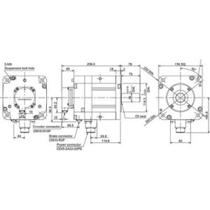 Servo Motor AC Brushless HF Series Mitsubishi Electric HF354BS-A51 3,5kW 3000RPM Freio e Encoder Absoluto IP67 - HF354BS-A51