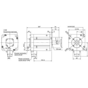 Servo Motor AC Brushless HF Series Mitsubishi Electric HF703S-A51 7kW 3000RPM 22.3Nm IP67 com Encoder Absoluto - HF703S-A51