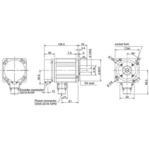 Servo Motor AC Brushless HF Series Mitsubishi Electric HF75S-A48 750W 4000RPM 18-bit IP67 Eixo Reto - HF75S-A48