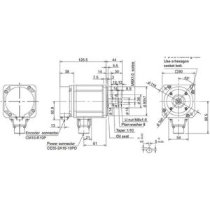 Servo Motor AC Brushless Mitsubishi HF Series HF75T-A48 750W 4000RPM 1.8Nm 200Vac 18-bit IP67 - HF75T-A48