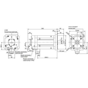 Servo Motor AC Brushless HF Series Mitsubishi Electric HF903BS-A51 9kW 3000RPM Freio e Encoder Absoluto IP67 - HF903BS-A51