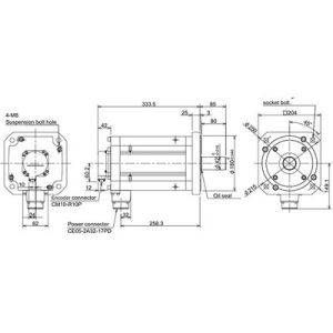 Servo Motor AC Brushless Mitsubishi HF Series HF903S-A51 9kW 3000RPM 28.6Nm IP67 - HF903S-A51