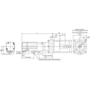 Servo Motor Rotativo AC MELSERVO J4 Mitsubishi Electric HG-KR13BG1K 1/5 100W com Freio, Encoder Absoluto 22-bit e Redutor 1/5 - 200Vac,