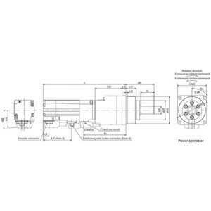 Servo Motor AC Geared Mitsubishi MELSERVO J4 HG-KR23G7K 1/5 200W 1/5 22-bit com Freio e Conector - HG-KR23G7K 1/5