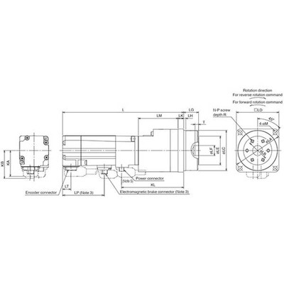 Servo Motor AC Geared Mitsubishi MELSERVO J4 400W com Freio e Encoder Absoluto 22-bit, Relação 1/5, 200V, 2.6A - HG-KR43BG5 1/5 Servo Motor AC Geared Mitsubishi MELSERVO J4 400W com Freio e Encoder Absoluto 22-bit, Relação 1/5, 200V, 2.6A - HG-KR43BG...