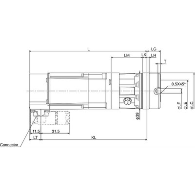 Servo Motor AC Geared Mitsubishi MELSERVO J5 400W 200V 1/11 26-bit Flangeado - HK-KT43G5 1/11 Servo Motor AC Geared Mitsubishi MELSERVO J5 400W 200V 1/11 26-bit Flangeado - HK-KT43G5 1/11 - Mitsubishi Electric - HK-K...