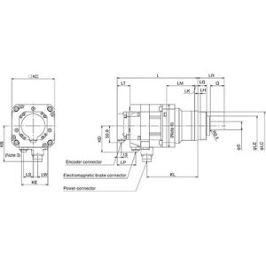 Servo Motor AC Geared MELSERVO J5 Mitsubishi Electric HK-ST202G7 1/11 2kW 200Vac 2000rpm 9.5Nm IP67 com Encoder Absoluto 2...