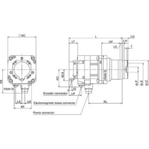 Servo Motor AC com Redutor 1/21 MELSERVO J5 Mitsubishi Electric HK-ST52BG5 500W/0.5kW Freio Encoder 26-bit IP67 HK-ST52BG5...