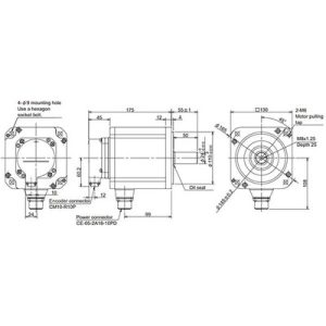 Servo Motor AC Brushless Mitsubishi HP-H154S-A51 1.5kW 3000RPM 4.8Nm 400V com Encoder Absoluto 20-bit IP67 - HP-H154S-A51