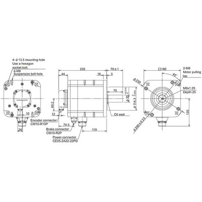 Servo Motor AC Brushless HP Mitsubishi Electric HP-H354BS-A51 3,5kW 3000RPM Freio e Encoder Absoluto 20-bit Servo Motor AC Brushless HP Mitsubishi Electric HP-H354BS-A51 3,5kW 3000RPM Freio e Encoder Absoluto 20-bit - HP-H354BS-A51