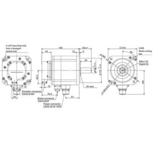 Servo Motor AC Brushless HP Mitsubishi Electric HP-H54BS-A51 500W 3000RPM Freio e Encoder Absoluto IP67 - HP-H54BS-A51