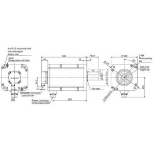 Servo Motor AC Brushless HP Mitsubishi Electric HP-H704S-A51 7kW 3000RPM 22.3Nm 400Vac IP67 com Encoder Absoluto 20-bit - ...