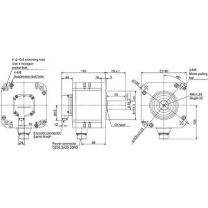 Servo Motor AC Brushless HP Series Mitsubishi Electric HP204S-A51 2kW 3000RPM 6.4Nm 200Vac IP67 com Encoder Absoluto 20-bi...