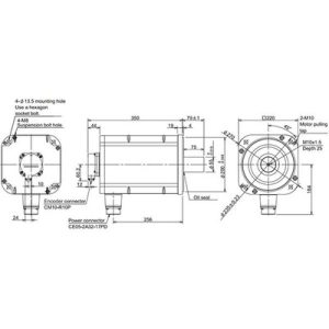 Servo Motor AC Brushless HP Series Mitsubishi Electric HP903S-A51 9kW 3000RPM 28.7Nm 200Vac IP67 - HP903S-A51