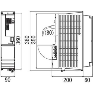 Conversor AC/DC MDS-D2 Mitsubishi Electric 7,5kW/41A 200-230Vac/DC IP20 MDS-D2-CV-110 - MDS-D2-CV-110