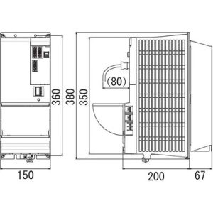 Conversor AC/DC MDS-D2 Mitsubishi Electric 37kW 198A 200-230Vac IP20 MDS-D2-CV-450 - MDS-D2-CV-450