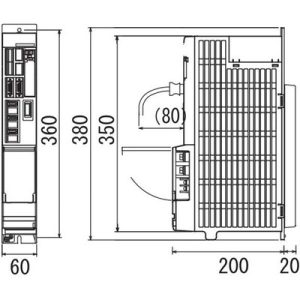 Conversor AC/DC MDS-D2 Mitsubishi Electric 5.5kW 30A 200-230Vac/DC IP20 MDS-D2-CV-75 - MDS-D2-CV-75