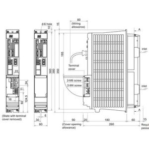 Servo Drive AC Mitsubishi Electric MDS-D2-V1-160 29.6A 200-230Vac/270-311Vdc com Freio Dinâmico IP20 - MDS-D2-V1-160