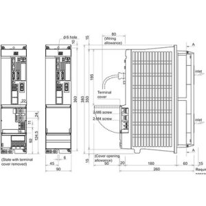 Servo Drive AC MDS-D2 Mitsubishi Electric MDS-D2-V1-160W 40.2A 200-230Vac/270-311Vdc com Freio Dinâmico IP20 - MDS-D2-V1-160W